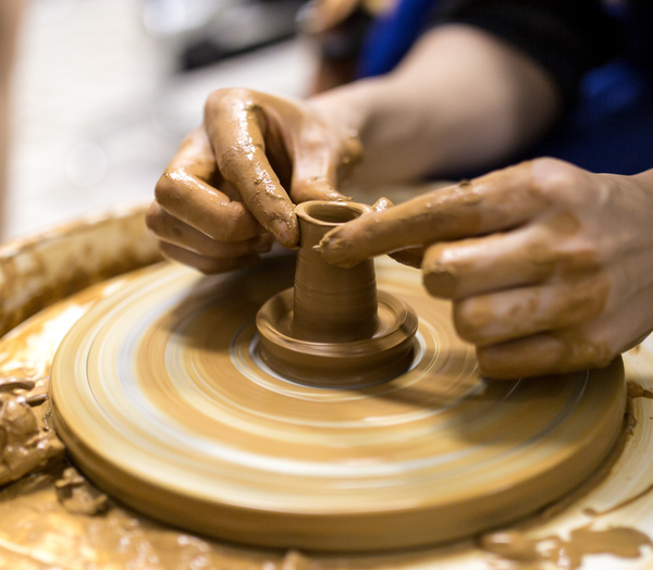 Hand made clay pots Stock Photo 01