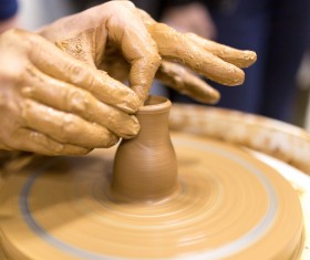 Hand made clay pots Stock Photo 02