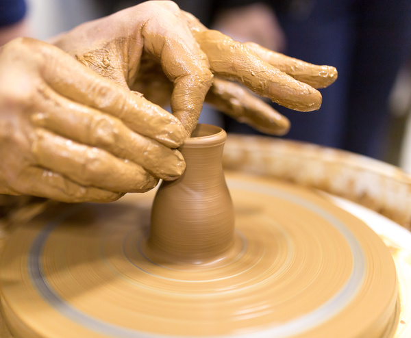 Hand made clay pots Stock Photo 02