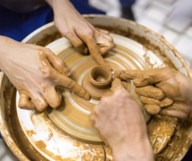 Hand made clay pots Stock Photo 03