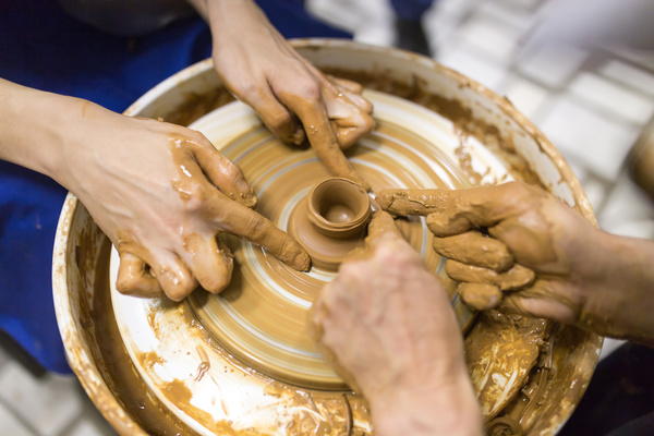 Hand made clay pots Stock Photo 03