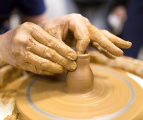 Hand made clay pots Stock Photo 04
