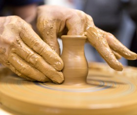 Hand made clay pots Stock Photo 05