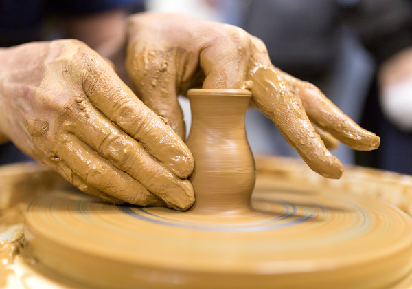 Hand made clay pots Stock Photo 05