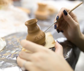 Hand made clay pots Stock Photo 06