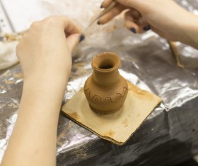 Hand made clay pots Stock Photo 07