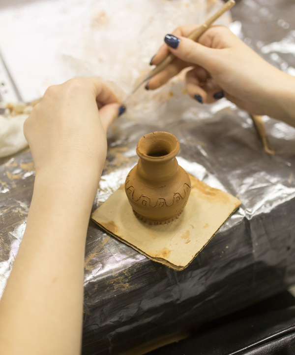 Hand made clay pots Stock Photo 07