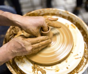 Hand made clay pots Stock Photo 08