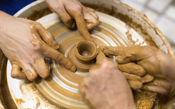 Hand made clay pots Stock Photo 09