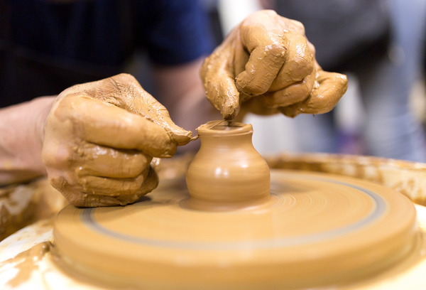 Hand made clay pots Stock Photo 10