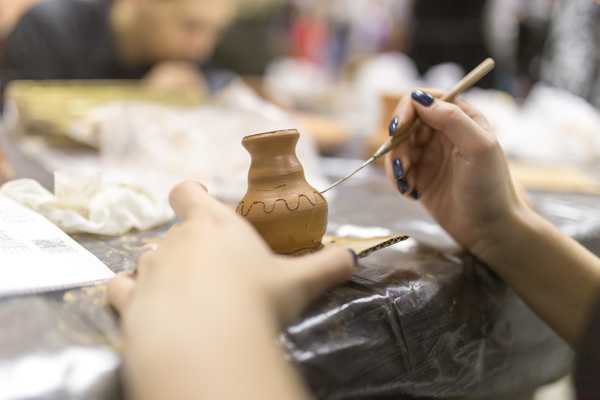 Hand made clay pots Stock Photo 11