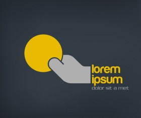 Hand with circle logo design vector