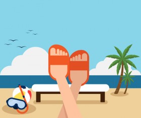 Happy holiday with summer beach vector background
