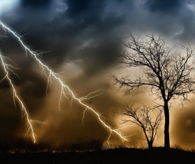 Haze sky lightning Stock Photo 01