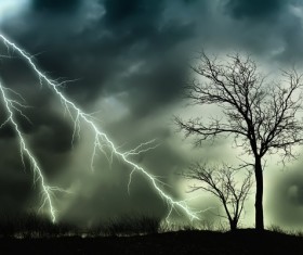 Haze sky lightning Stock Photo 02