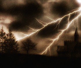 Haze sky lightning Stock Photo 03