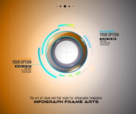 Infographic frames gold template vector