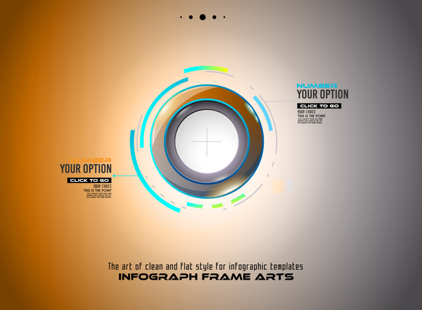 Infographic frames gold template vector