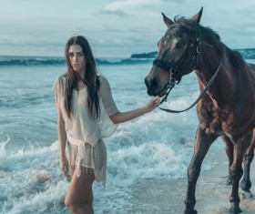 Lead a horse woman HD picture