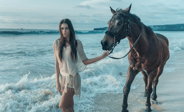 Lead a horse woman HD picture