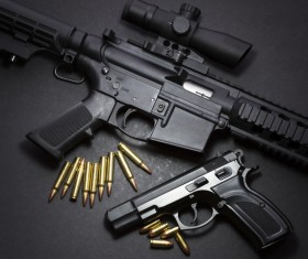 Light weapons and bullets Stock Photo 05