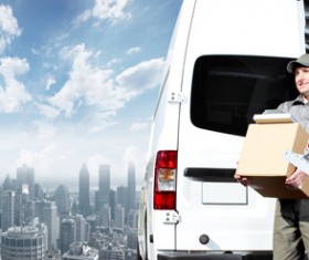 Logistics courier Stock Photo