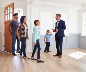Look at the new house of a family Stock Photo