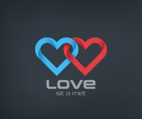 Love heart logo design vector