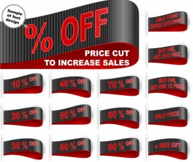 Marketing Tag Label Clothes Sticker Sewn Phrase Vector Set 02