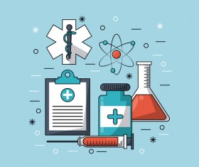 Medical research vector template illustration 02