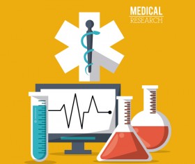 Medical research vector template illustration 03