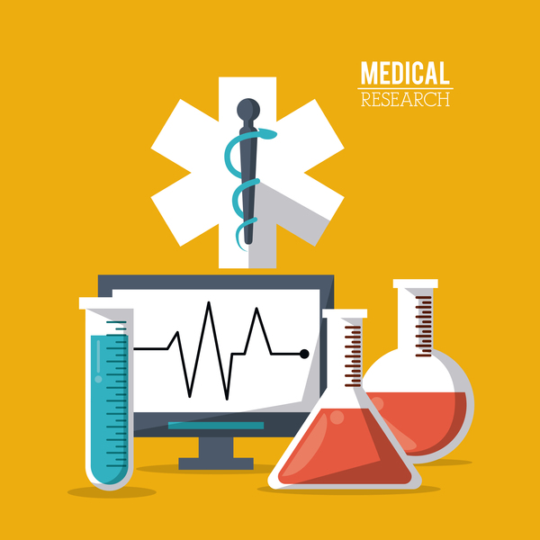 Medical research vector template illustration 03