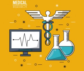 Medical research vector template illustration 04