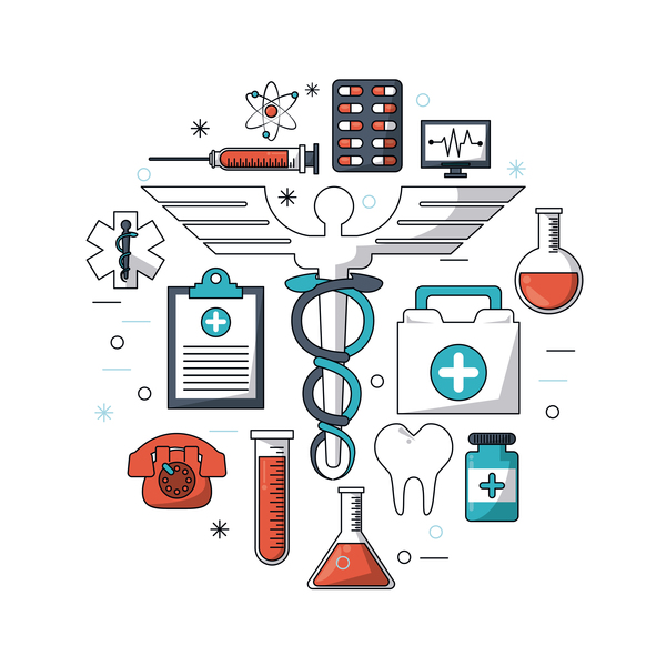 Medical research vector template illustration 05