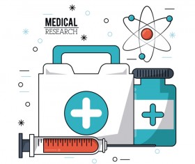 Medical research vector template illustration 06