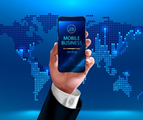 Mobile smart business template vectors