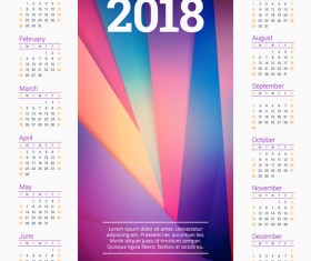 Modern background with 2018 company calendar vectors