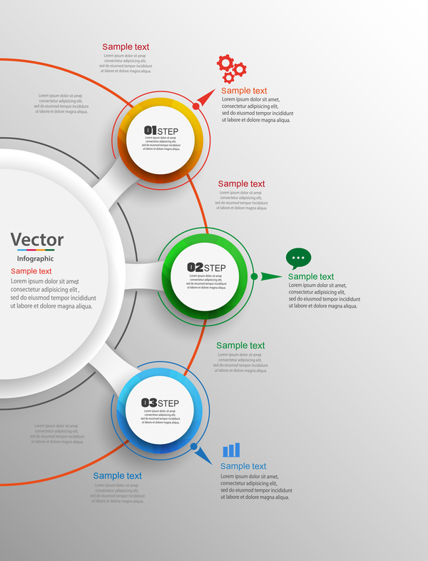 Modern circles infographic vector template 02