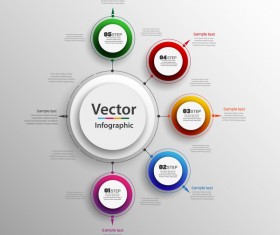 Modern circles infographic vector template 06