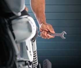 Motorcycle repair service Stock Photo 02