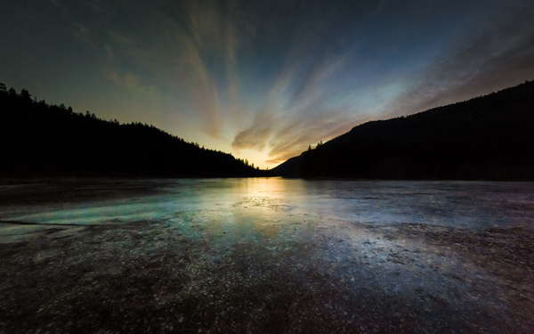 Mountain lakes beautiful sunrise HD picture