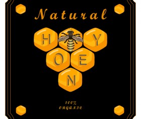 Natural honey vector background material 02