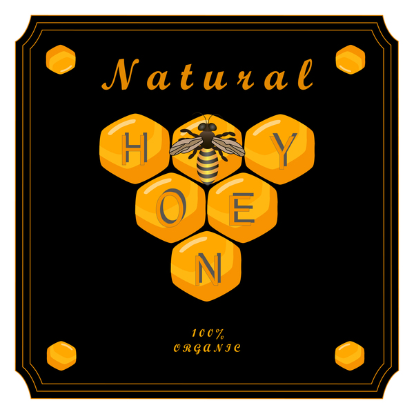 Natural honey vector background material 02