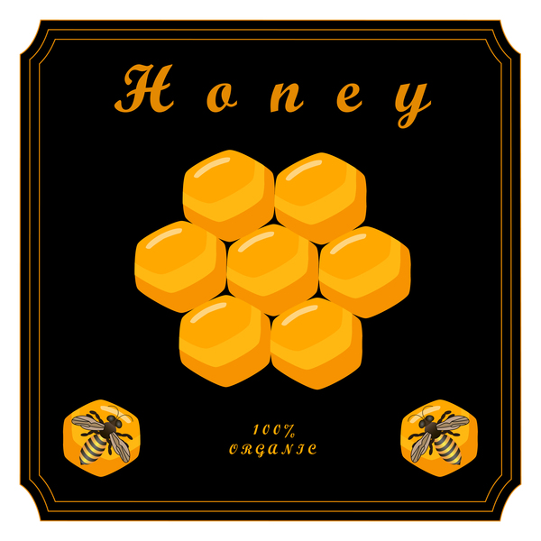 Natural honey vector background material 04