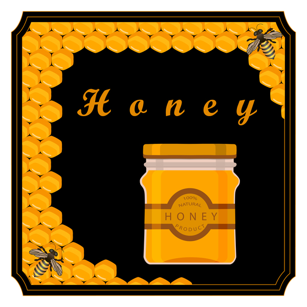 Natural honey vector background material 06