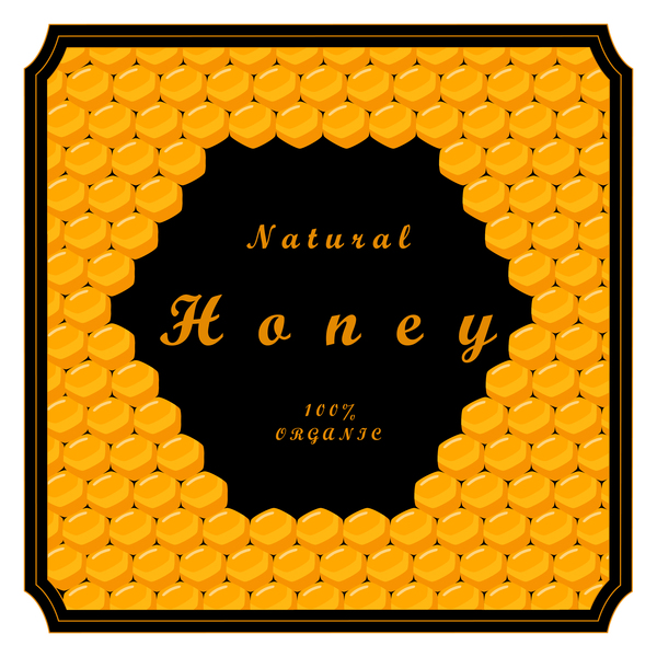 Natural honey vector background material 07