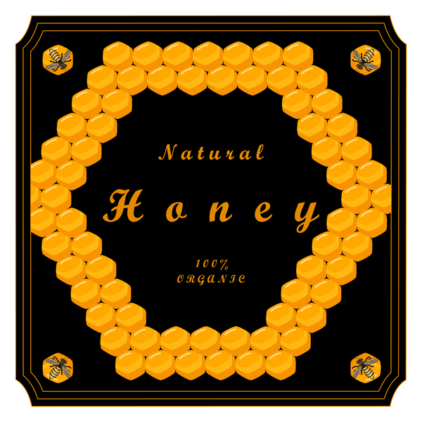 Natural honey vector background material 08