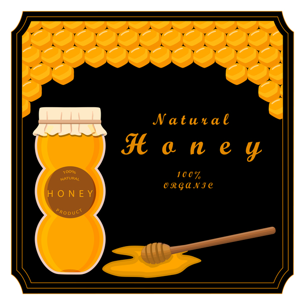 Natural honey vector background material 10