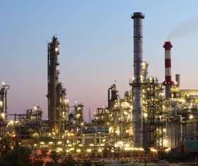 Night refinery Stock Photo