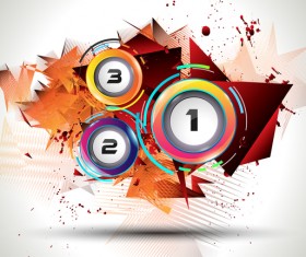 Number button with modern background vector